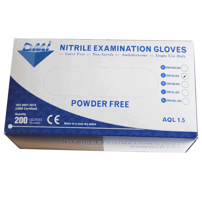 White Nitrile Latex Free Gloves 200pk